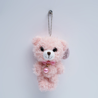 Porte-clés en peluche Ours de dessin animé super doux 12CM, petit pendentif de sac pour la Saint-Valentin, options de vente en gros disponibles