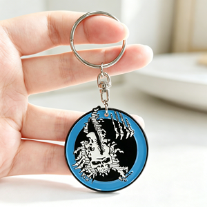 Porte-clés en métal émaillé souple personnalisé, de haute qualité, style gothique punk, motif <span class=keywords><strong>griffe</strong></span> de squelette, effet déchiré, breloque de sac - Product Image 5