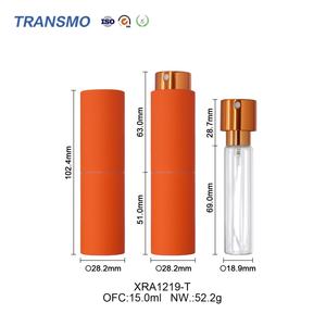 Flacon de parfum vide en verre rond de luxe de 15 ml, fond épais, rechargeable avec un vaporisateur à pompe à fine brume pour l'emballage d'huile de parfum - Product Image 2