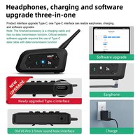 Casque d'intercom pour moto EJEAS V6 PRO BT avec interphone 800m, commutation pour 6 motards, talkie-walkie, réduction de bruit CVC