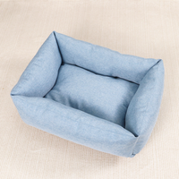 Petopia Umwelt freundliches Luxus-Hunde bett Custom Size Rechteck Seiden schaum Leinen Solid Pattern Weiche All Seasons Betten für kleine Haustiere