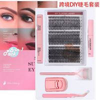 Kit de cils en grappe en faux vison faits à la main, extensions individuelles, étiquette privée, logo personnalisé, vente en gros