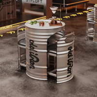 Ensemble de mobilier de restaurant moderne en fer, écologique, pour hôtel, bar, café et club moto - Table et chaises de salle à manger d'extérieur