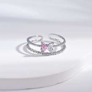 wholesale plata 925 Silver Romantic Women's 18K Gold Plated <b>ring</b> knot zircon <b>cheap</b> summer wedding pinky cute girls fashion <b>rings</b> - Product Image 3