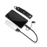 Novedad 2025, llavero 3 en 1 de cuero PU, cable de cargador USB tipo C para ordenador y auriculares, regalos promocionales de negocios
