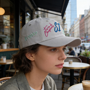 Gorra de Béisbol Bordada Personalizada con Bajo MOQ, Color Gris Claro, con la Inscripción "Tierra de Campeones" de Puerto Rico - Product Image 3