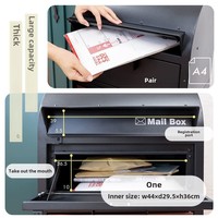 Boîte aux lettres moderne en acier personnalisable fabriquée en Japon, autoportante, extérieure, antivol, étanche, avec revêtement en poudre, pour la livraison de colis