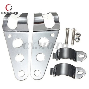 ขายึดไฟหน้ามอเตอร์ไซค์โครเมียมสไตล์เรโทร ขนาด 34 มม.-38 มม. สำหรับ Harley Cafe <span class=keywords><strong>Racer</strong></span> Chopper Bobber - Product Image 1