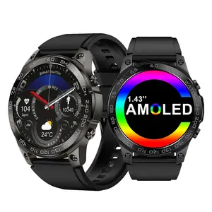 DM50 스마트 스포츠 시계 1.43 인치 AMOLED 대형 화면 심박수 및 혈액 산소 BT 통화 NFC 기능 Smartwatch