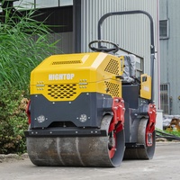 Mini-compacteur routier vibrant à double tambour avec moteur diesel, marque HT, pour la construction en asphalte