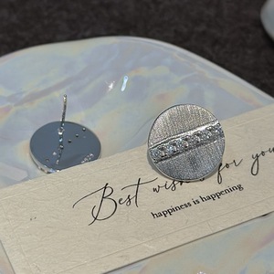 Boucles d'oreilles en argent pur S925, design de niche, simples, élégantes, vintage, motif géométrique de papillon, zircon circulaire, bijoux - Product Image 3