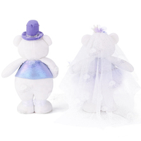 Zaves élégant violet princesse robe ours en peluche fille ornement doux fête de mariage faveur cadeau fabricant mariage ours poupée