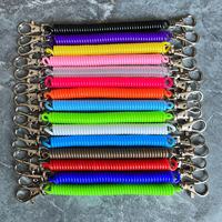 Cordón retráctil de plástico para llaves, llavero en espiral, cordón antipérdida para llaves