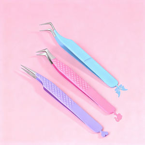 أفضل ملاقط تمديد الرموش من الفولاذ المقاوم للصدأ، مستقيمة وذات أطراف مدببة ومنحنية، مضادة للكهرباء الساكنة مع شعار مخصص مجاني - Product Image 5