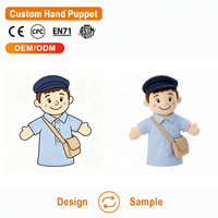 Marionnette à main en peluche personnalisée avec membres mobiles, jouet en peluche doux, cadeau promotionnel de marque OEM, approvisionnement en gros