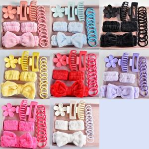 حزمة مخصصة ربطات شعر مشبك مخلب معصم 16 زهرة فقاعة مجموعة عقال العناية بالبشرة لغسيل الوجه سبا والمكياج - Product Image 2