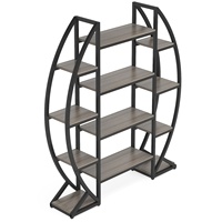 Meubles de maison modernes, bibliothèque haute, étagère de rangement, organisateur, métal vintage, bois simple, bibliothèque à 5 niveaux pour chambre à coucher, bureau