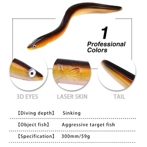 Esche Artificiali <span class=keywords><strong>per</strong></span> la Pesca: Anguilla in Silicone Morbido 300mm/59.3g, Esche Artificiali <span class=keywords><strong>per</strong></span> Anguilla e Loach - Ingrosso - Product Image 4