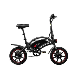 DYU D3F 전기 자전거 리튬 배터리 브러시리스 모터 최고 속도 25km/h 36v 10Ah 250w 14인치 IP54 디스크 브레이크 - Product Image 1