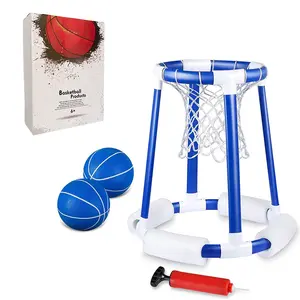 Intera vendita galleggiante gonfiabile per piscina Set rete da pallavolo con palline da basket gioco di nuoto giocattolo galleggiante per bambini e adulti