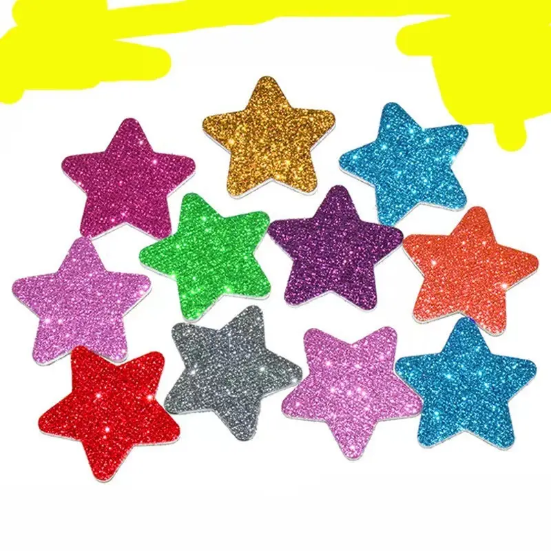 Toptan yıldız şekli tek kullanımlık tırnak Glitter dosya şeritler Mini tırnak tamponu blokları sünger tırnak dosyaları manikür araçları için