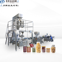 Machine de production automatique de remplissage sous vide, de purge à l'azote et de bouchage pour pots à large ouverture, pour pop-corn et aliments soufflés, capacité 1000-3000 BPH