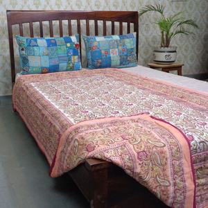 Cubrecama de Algodón Orgánico Suave de Alta Calidad, Estampado a Mano con Diseño Paisley Indio en Color Naranja Elight, Geométrico, Tamaño Individual, Ecológico para Todas las Temporadas - Product Image 6