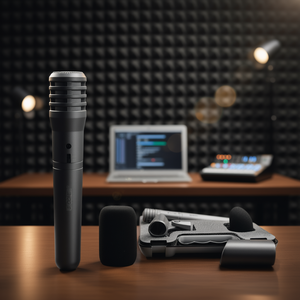 Micrófono de Condensador Cardioide Profesional 5CORE XLR con Accesorio de Protección Contra el Viento Gris - Product Image 2