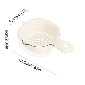 Panier de vidange de cuisine multifonctionnel, passoire à légumes double couche, passoire de cuisine portable pour pâtes et fruits - Product Image 5