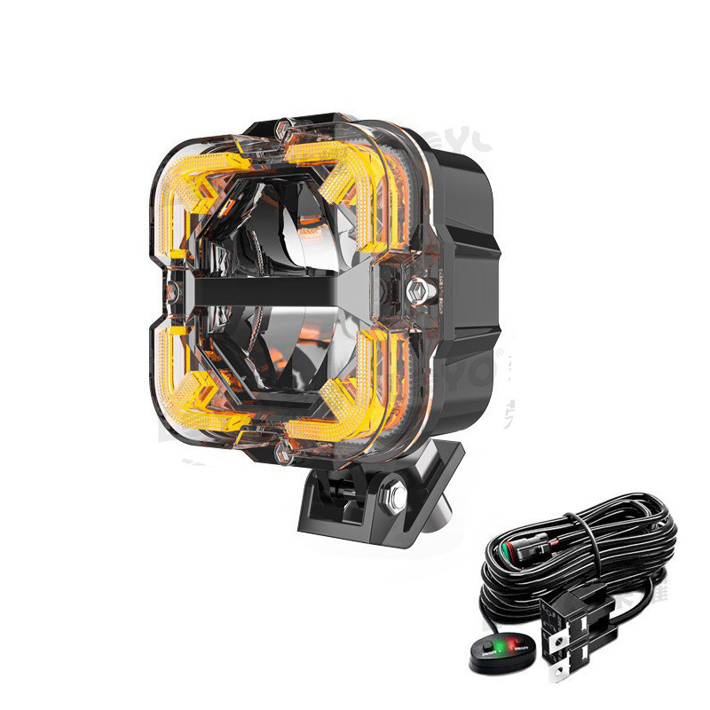 Groupe-paire de lumière jaune solaire, lumière lointaine et proche