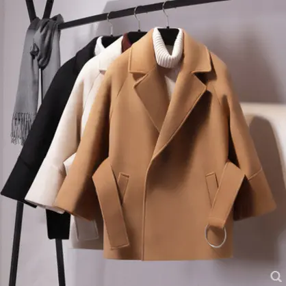 Jtfur Minimalist yüksek kaliteli shearlling ceket kadınlar yün özel kadınlar yün Wrap Coat