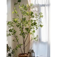 Plante verte artificielle, Pieris à petites feuilles, arbre artificiel sur pied pour salon, décoration intérieure et aménagement paysager