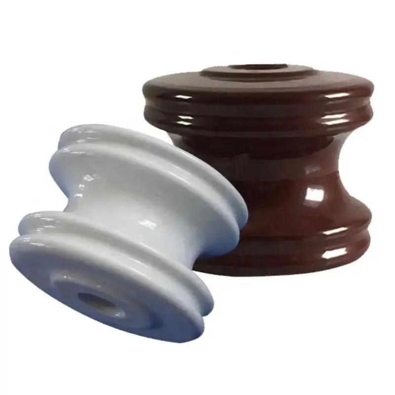 53-1 53-2 53-3 53-4 53-5 Electric Porcelain Insulator Ceramic Spool Insulators For Low Voltage Overhead Power Lines