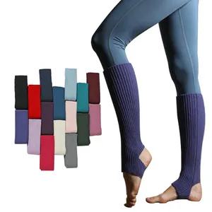 Mode mince épais yoga enfants danse latine confortable tricot doux long haut ballet jambières chaussettes