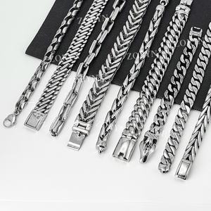 <b>Mens</b> Stainless Steel Cuban Link Bracelet Heavy Duty Black Oxidized Retro Gothic Punk Biker Style Jewelry Adjustable for <b>Men</b> - Product Image 3