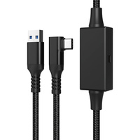 Jaket nilon 16 kaki USB tipe C, kabel Tautan okular untuk Meta Quest 3s untuk Quest 3 untuk Quest 2/Pro Pico 4 PC VR uap