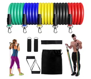 Exercise Resistance Band 11Sets of Adjustable Pull Rope Set Resistance Bands for Exercise Improve Physical Fitness Indoor