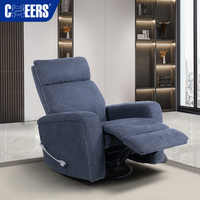 MANWAH CHEERS Fauteuil inclinable manuel pivotant à 360°, fauteuil à bascule moderne avec dossier rembourré, fauteuil de salon, fauteuil individuel