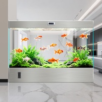 Aquarium intelligent à filtration supérieure et générateur d'oxygène pour poissons rouges et poissons d'eau douce, grand modèle autoportant pour salon et bureau
