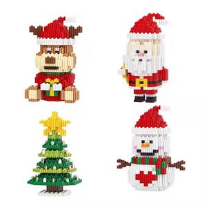 Kleine Partikel 3D-Modell Micro Brick Figuren Weihnachten Bausteine Sets Rentier Baum Weihnachts mann Schneemann-Mini-Verbindung VK - Product Image 1