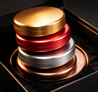 Boîte ronde en aluminium avec couvercle discret, étui métallique réutilisable pour thé, gâteau, poudre de matcha, bonbons, baume et emballages spécialisés
