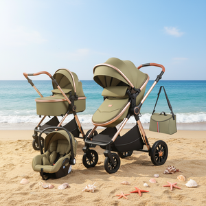 Cochecito <span class=keywords><strong>de</strong></span> algodón <span class=keywords><strong>de</strong></span> doble orientación, tres en uno, multifuncional, plegable, con marco <span class=keywords><strong>de</strong></span> aleación <span class=keywords><strong>de</strong></span> aluminio y amortiguador. - Product Image 1