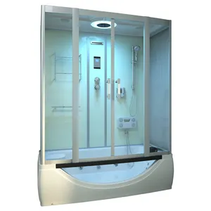 Functional modular shower room Pods Mirror LED Lamp Frame Style COZY Tray Material