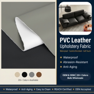 Tessuto in Pelle Sintetica PVC Traspirante e Rinfrescante, Resistente all'Ossidazione, Colore Vivace, Morbido, per Divani, Direttamente dalla Fabbrica - Product Image 1