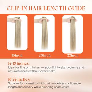 Extensions de cheveux naturels Remy Sunny à clipser, 20 pouces, 120g, <span class=keywords><strong>blond</strong></span> <span class=keywords><strong>doré</strong></span> foncé avec mèches <span class=keywords><strong>blond</strong></span> <span class=keywords><strong>clair</strong></span> pour femmes - Product Image 3