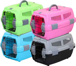 Portable Respirant En Plastique Pet Voyage <span class=keywords><strong>Transport</strong></span> Cage Transporteurs Flight Case avec Slings pour Chien ou <span class=keywords><strong>Chat</strong></span> Voyage - Product Image 1