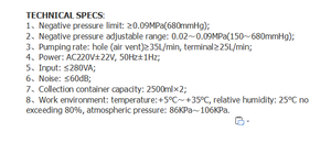 Machine d'aspiration médicale électrique approuvée <span class=keywords><strong>CE</strong></span> ISO, aspiration portable des mucosités - Product Image 5