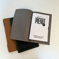 Couverture de menu en daim personnalisée pour restaurant, café, avec logo en relief, dossier de menu avec pages intérieures remplaçables, livre de menu