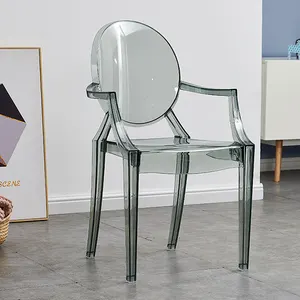 Klarer Acryl Moderner Kunststoff-Tisch im Freien und Dragon Mart Dubai Black Frame Ready Ship Room Set 4 Nordic Dining Chair