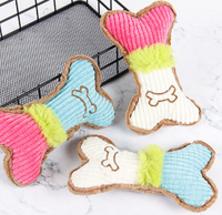 Jouet en peluche pour chat et chien, résistant aux morsures, avec son, en forme d'os de maïs, broderie créative, nouveauté promotionnelle